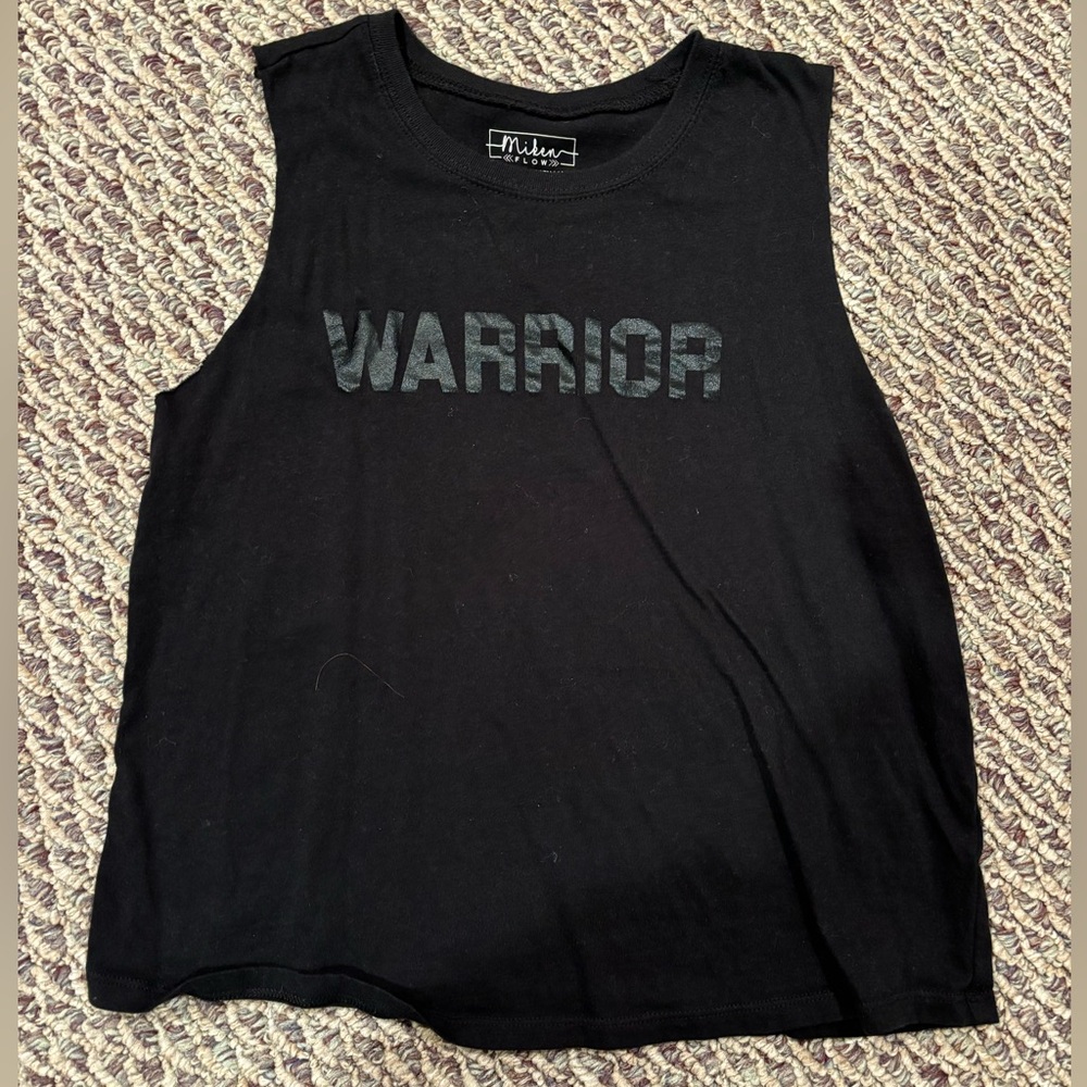 Black Tank Top with 'Warrior’' Graphic